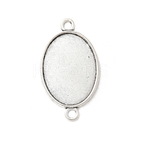 Antique Silver Tibetan Style Alloy Flat Oval Cabochon Connector Settings LS-TIBE-M022-05AS-1