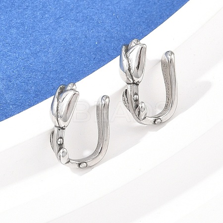 Rose Flower 316 Stainless Steel Clip on Nose Rings AJEW-C044-12AS-1