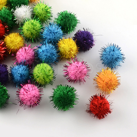 Handmade DIY Doll Craft Pom Pom Yarn X-AJEW-R046-1.0cm-M-1