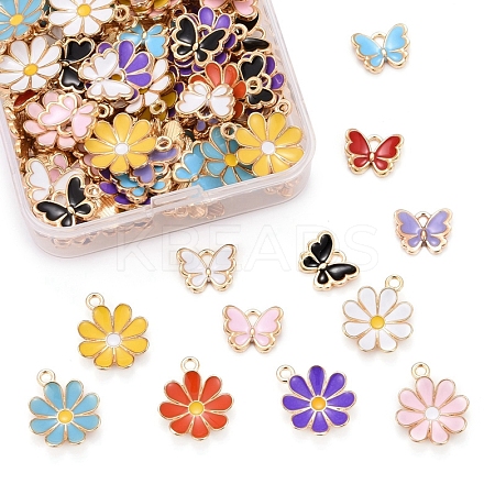 120Pcs 12 Styles Alloy Enamel Pendants ENAM-LS0001-23LG-1