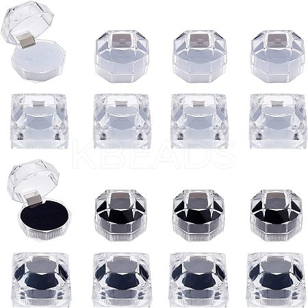 Fingerinspire 16Pcs 4 Style Transparent Plastic OBOX-FG0001-01-1