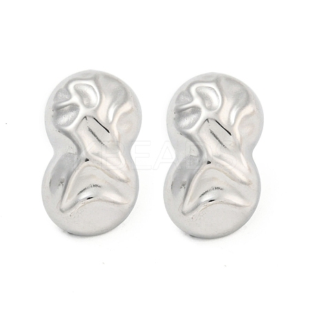 Non-Tarnish Peanut 304 Stainless Steel Ear Studs EJEW-L290-032P-1