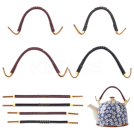 8Pcs 4 Style Plastic & Iron Teapot Handle FIND-PH0004-20-1