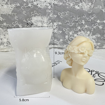 Goddess Girl DIY Candle Food Grade 3D Bust Portrait Silicone Molds CAND-PW0001-258-1