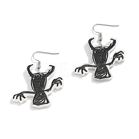 Halloween Cartoon Acrylic Ghost Dangle Earrings for Women QK1762-7-1