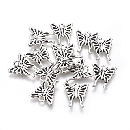 Tibetan Style Alloy Butterfly Charms TIBEP-17627-AS-NR-1