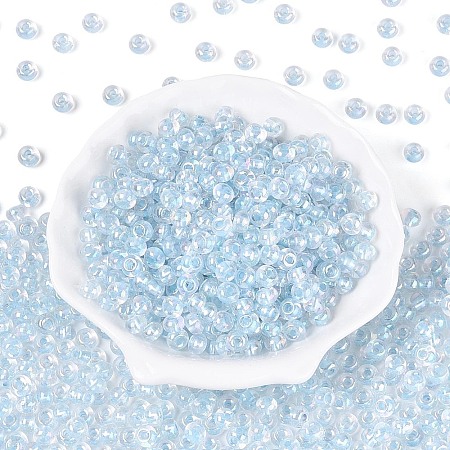 FGB Inside Colours Transparent Glass Seed Beads SEED-T009-01D-1