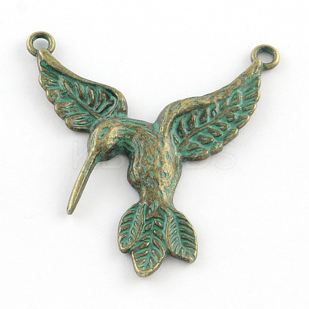 Hummingbird Charm Zinc Alloy Pendants LS-X-PALLOY-R065-115-FF-1
