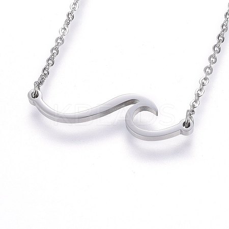Non-Tarnish 304 Stainless Steel Pendant Necklaces NJEW-H491-17P-1