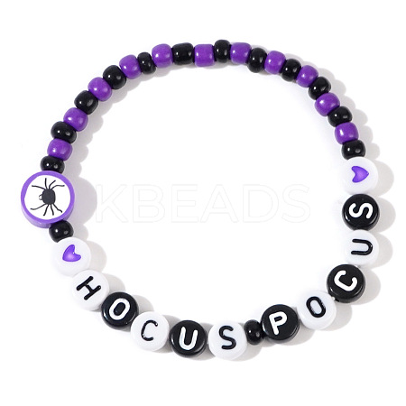 Halloween Acrylic Beads Stretch Bracelets for Women Men QV8903-2-1