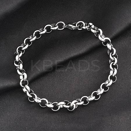 Tarnish Resistant 304 Stainless Steel Cable Chain Bracelets LS-BJEW-I202-02B-1