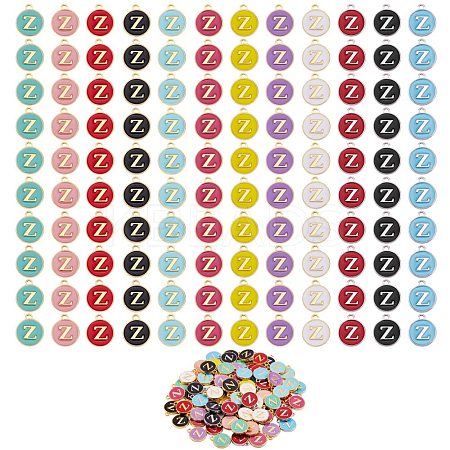 120Pcs 12 Colors Golden Plated Alloy Charms ENAM-SZ0001-64Z-1