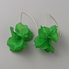 Acrylic Flower Dangle Earrings EJEW-WH0009-30E-1