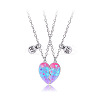 2Pcs Fashionable Alloy Enamel BFF Glitter Heart Magnetic Pendant Necklaces for Women FS-WGD1691-01-5