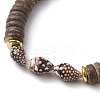 Natural Coconut Rondelle Beaded Stretch Bracelets BJEW-JB10250-01-3