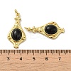 Natural Dyed & Heated Black Agate Pendants G-C096-03G-05-3