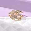 Brass Micro Pave Cubic Zirconia Adjustable Cuff Rings RJEW-C141-01G-2