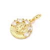 Brass Clear Cubic Zirconia European Dangle Pendants KK-D325-28G-03-2