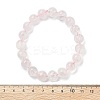 Natural Rose Quarts Round Beads Stretch Bracelets for Women BJEW-Q056-01B-5