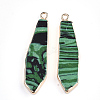 Electroplate Synthetic Malachite Pendants G-S344-24F-2