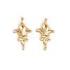 Brass Fleur De Lis Connector Charms KK-H524-04G-1