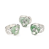 Natural Green Aventurine Adjustable Rings RJEW-P043-03P-15-1