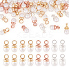40Pcs 4 Colors Brass ABS Imitation Pearl Pendants KK-TA0001-73-1