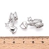 Brass Micro Pave Clear Cubic Zirconia Pendants KK-T075-88P-3