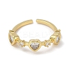 Rack Plating Brass Micro Pave Cubic Zirconia Cuff Finger Rings for Women RJEW-C114-21B-G-2