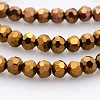 Full Plated Glass Faceted Round Spacer Beads Strands GLAA-A027-3mm-FP07-1