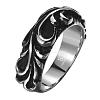 Punk Rock Style 316L Surgical Stainless Steel Leaf Finger Rings RJEW-BB05837-9-2