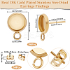 50Pcs Flat Round 304 Stainless Steel Stud Earrings Findings STAS-BBC0005-85B-2