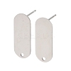 316 Stainless Steel Oval Stud Earring Findings STAS-D389-02P-1