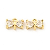 Brass Pave Clear Cubic Zirconia Connector Charms KK-B096-04G-1
