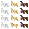 12Pcs 3 Colors Bowknot Brass Brooches for Women JEWB-CA0001-56-1