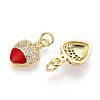 Brass Micro Pave Cubic Zirconia Pendants KK-N265-12G-2