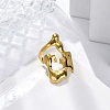 Irregular 304 Stainless Steel Open Cuff Rings for Women RJEW-M019-05G-1