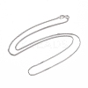 Anti-Tarnish Rhodium Plated 925 Sterling Silver Wheat Chains Necklace for Women STER-I021-03B-P-1