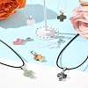 DIY Natural & Synthetic Gemstone Cross Pendant & Waxed Cord Pendant Necklace Making Kits DIY-FS0008-46-9