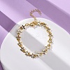 Brass Micro Pave Clear Cubic Zirconia Link Bracelets for Women BJEW-D342-01G-2