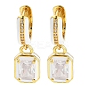 Rack Plating Real 18K Gold Plated Brass Enamel Rectangle Dangle Hoop Earrings EJEW-K245-50G-2
