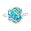 Glass Beaded Round Sphere Links PALLOY-MZ00874-04-1