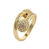 Brass Micro Pave Cubic Zirconia Open Cuff Rings for Women LS-RJEW-F171-02G-2