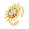 Brass Micro Pave Cubic Zirconia Cuff Rings RJEW-U030-03G-02-1