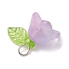 5Pcs 5 Color Glass Flower of Life Charms PALLOY-JF02301-02-3