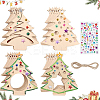 Blank Unfinished Wood Christmas Tree Party Decorations DIY-SP0005-89-6