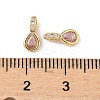 Brass Micro Pave Cubic Zirconia Charms KK-Q039-04C-G-3