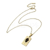 304 Stainless Steel Black Enamel Rectangle with Constellation Pendant Necklaces NJEW-I128-01L-3