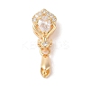 Golden Brass Micro Pave Clear Cubic Zirconia Ice Pick Pinch Bails KK-B100-049G-2