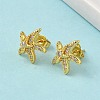 Brass Micro Pave Clear Cubic Zirconia Stud Earrings EJEW-A145-03D-G-2